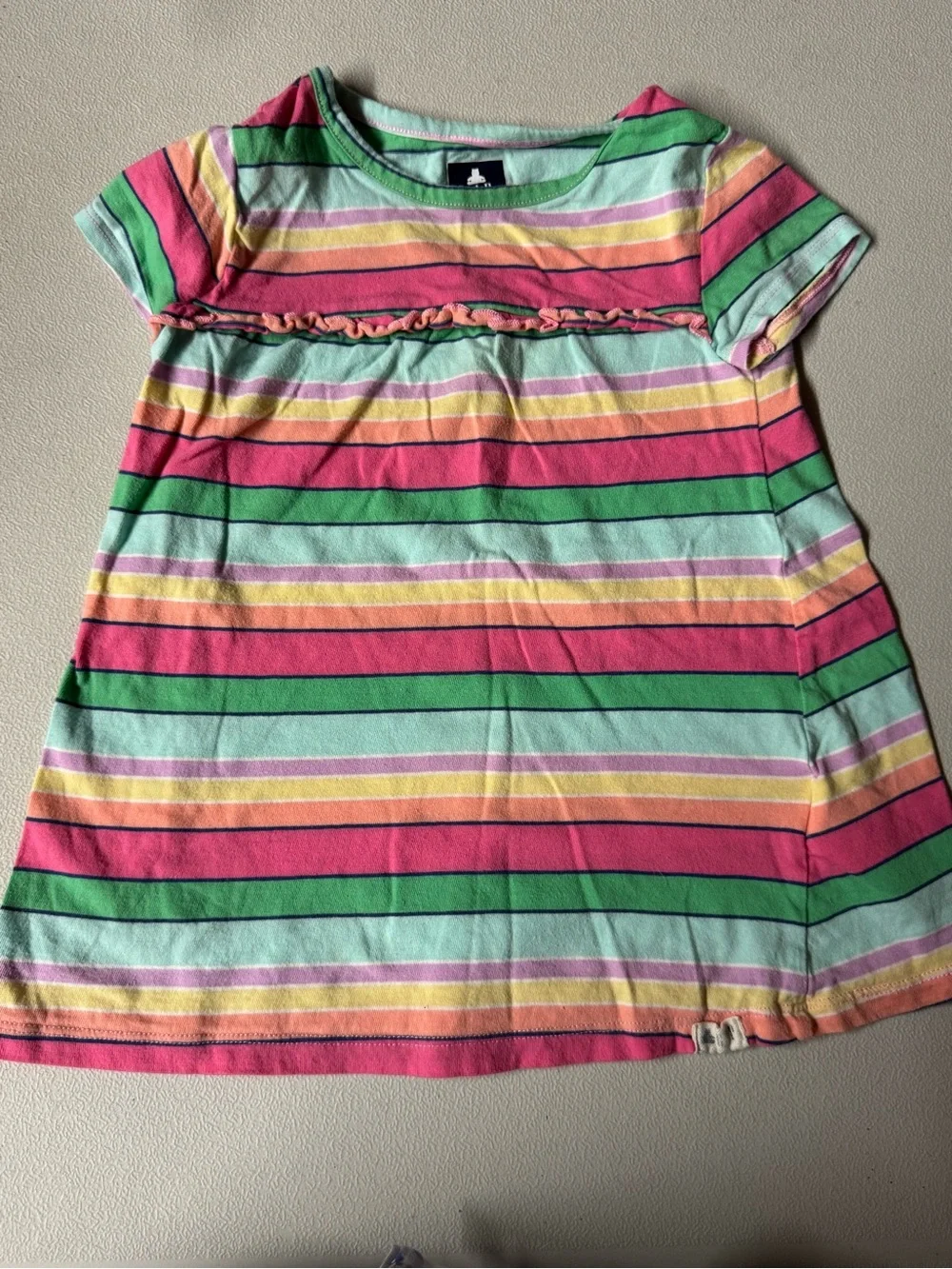 GAP Girls' Striped Ruffle-Front - Multicolor Shirt - Picture 1 of 2